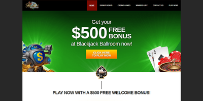 Blackjack Ballroom のサイトプレビュー